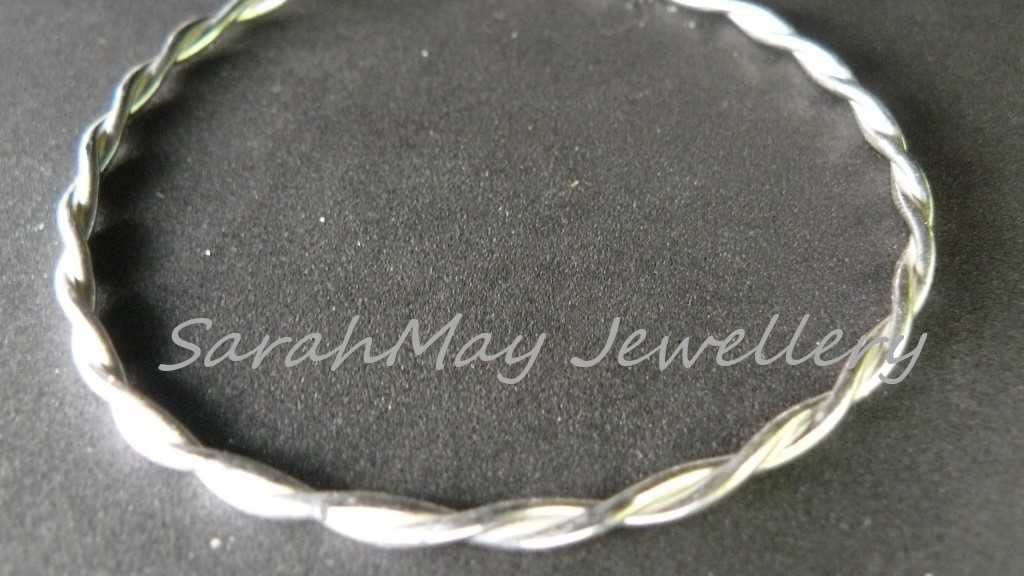 Twisted Silver Bangle